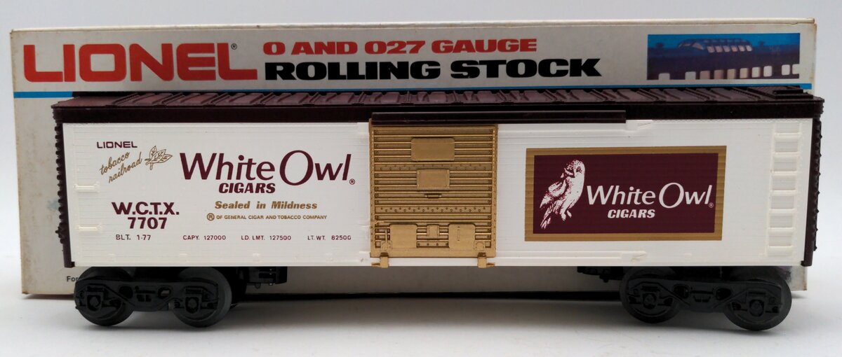 Lionel 6-7707 O Gauge White Owl Cigar Boxcar EX/Box