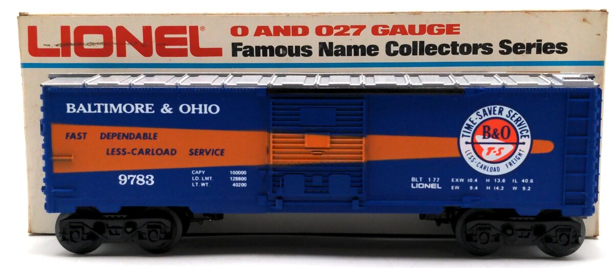 Lionel 6-9783 O Gauge Baltimore and Ohio Time Saver Boxcar VG/Box
