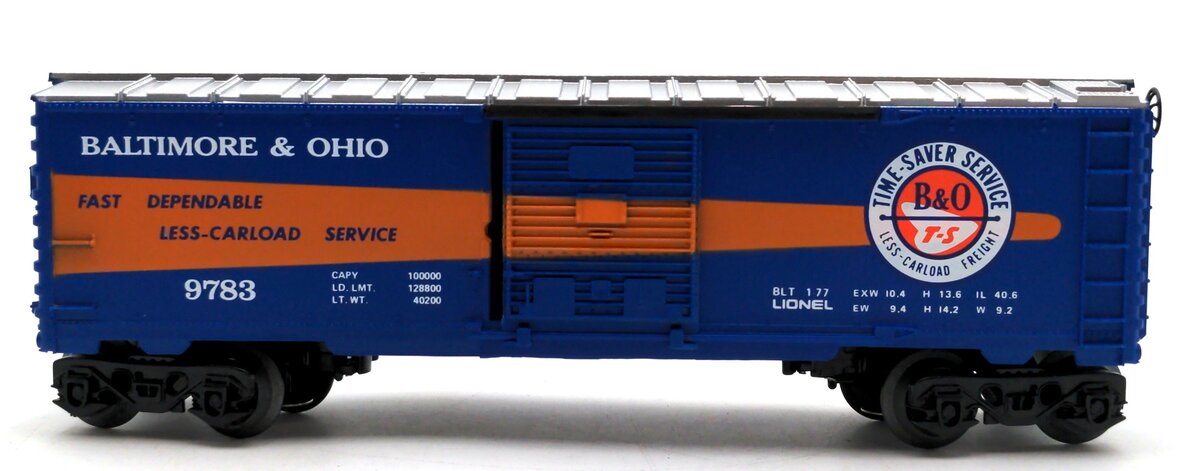 Lionel 6-9783 O Gauge Baltimore and Ohio Time Saver Boxcar VG/Box