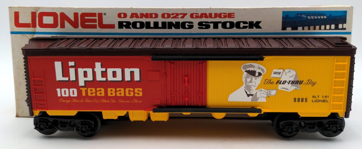 Lionel 6-9885 O Gauge Lipton Tea Billboard Reefer Car EX/Box