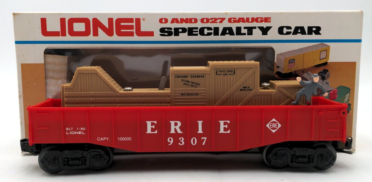 Lionel 6-9307 O Gauge Erie Animated Cop & Hobo Gondola #9307 LN/Box