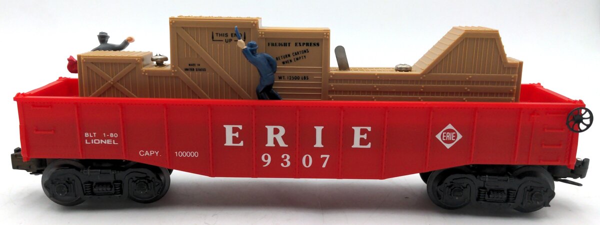 Lionel 6-9307 O Gauge Erie Animated Cop & Hobo Gondola #9307 LN/Box