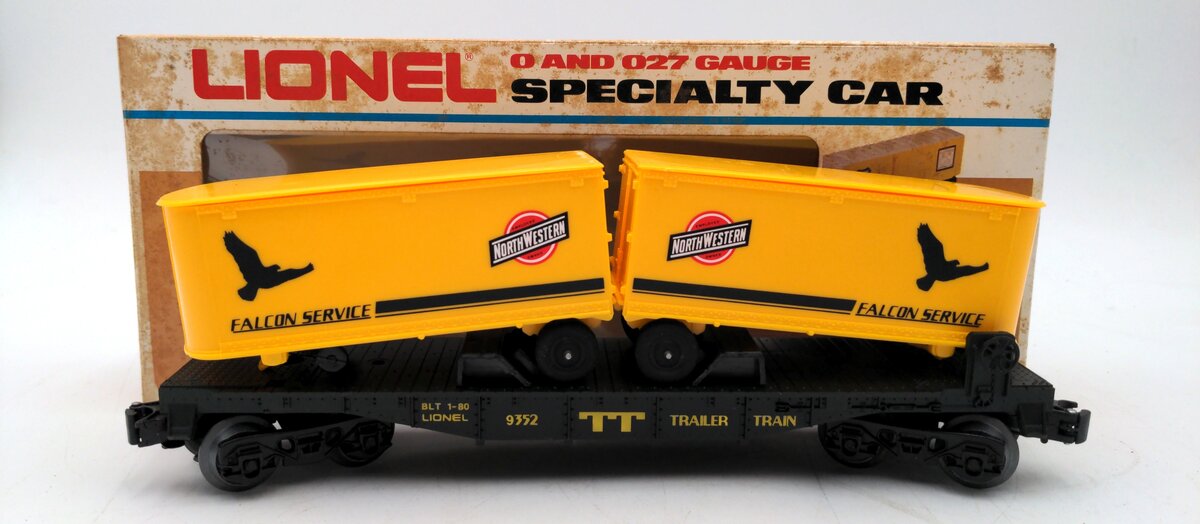 Lionel 6-9352 O Gauge Chicago & Northwestern Piggyback Flatcar w/Trailers EX/Box