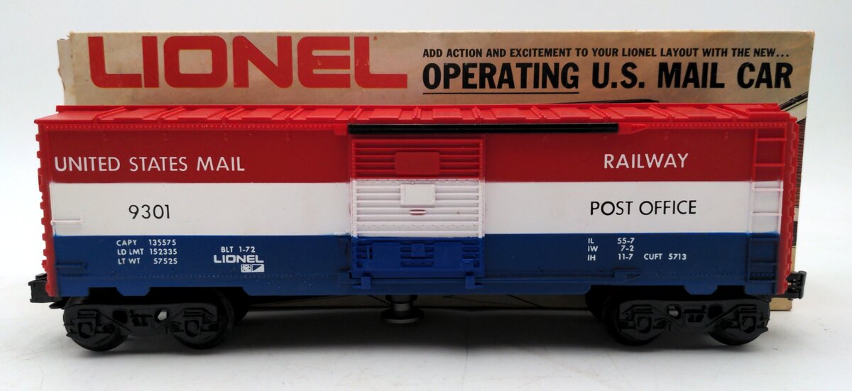 Lionel 6-9301 O Gauge US Mail Operating Boxcar #9301 - Without Mailbag VG/Box