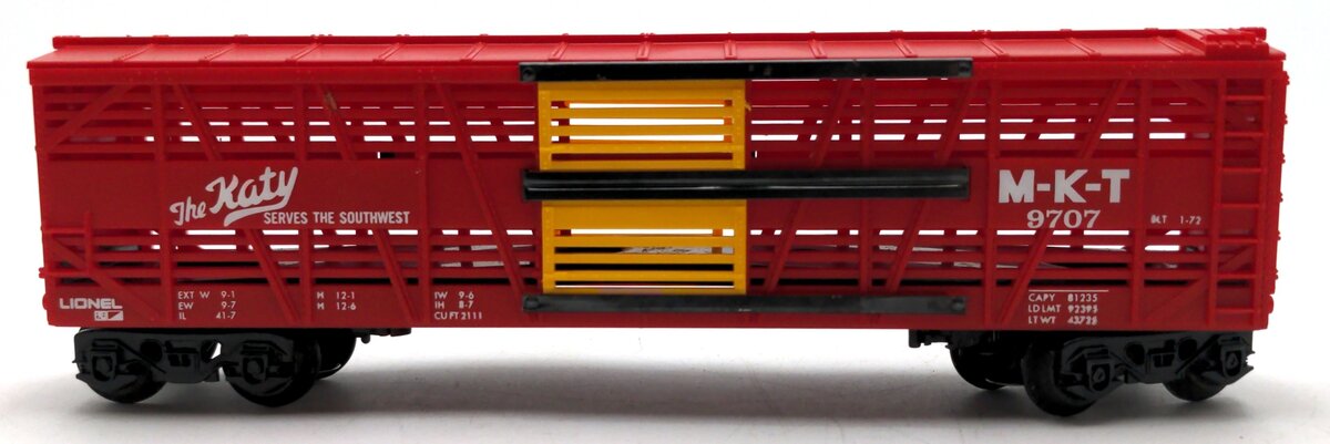 Lionel 6-9707 O Gauge Missouri, Kansas and Texas Cattle Car EX