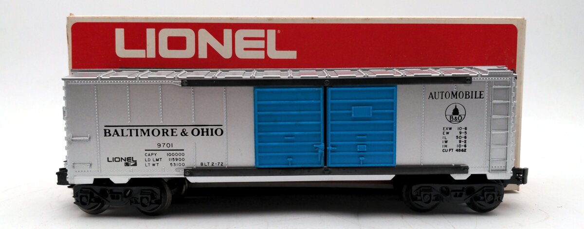 Lionel 6-9701 O Gauge Baltimore & Ohio Double Door Automobile Boxcar EX/Box
