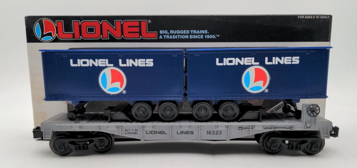 Lionel 6-16323 O Gauge Lionel Lines Flatcar w/ Trailers EX/Box