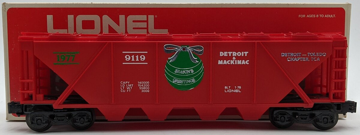 Lionel 6-9119 O Gauge Detroit & Mackinac Hopper TCA Overstamp NIB