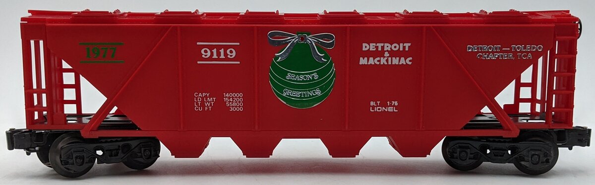 Lionel 6-9119 O Gauge Detroit & Mackinac Hopper TCA Overstamp NIB
