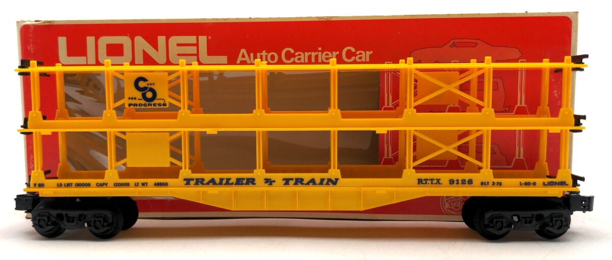 Lionel 6-9126 O Gauge Chesapeake and Ohio Auto Carrier LN/Box