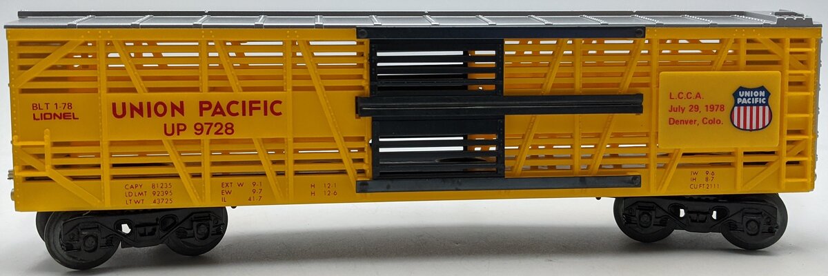 Lionel 6-9728 O Gauge LCCA Union Pacific Bi-level Stock Convention Car NIB