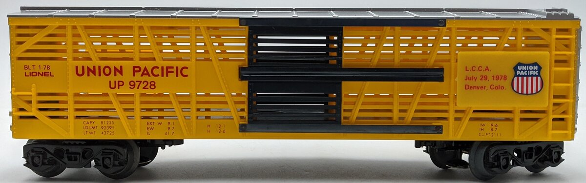 Lionel 6-9728 O Gauge LCCA Union Pacific Bi-level Stock Convention Car NIB