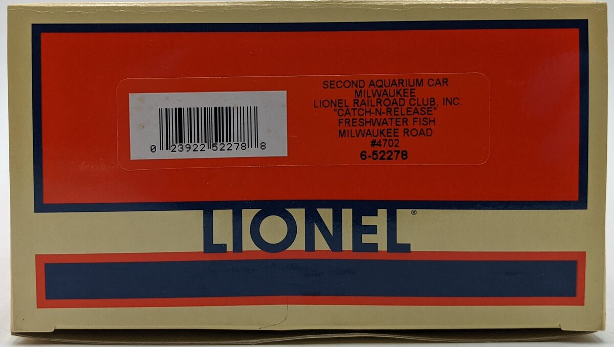 Lionel 6-52278 Milwaukee Road Freshwater Aquarium Car NIB