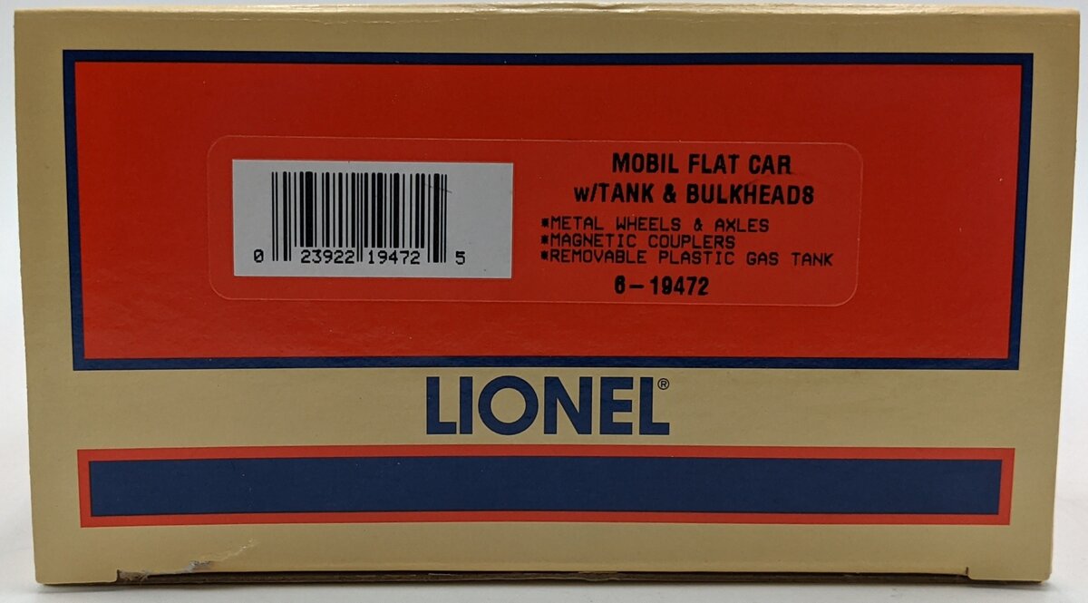 Lionel 6-19472 O Gauge Mobil Bulkhead Flatcar with Tank NIB
