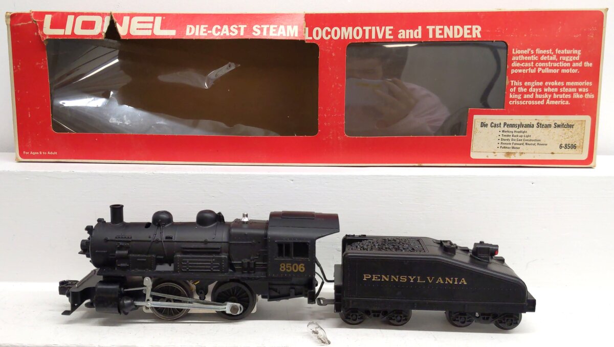 Lionel 6-8506 O Gauge Pennsylvania 0-4-0 Steam Switcher & Tender VG/Box