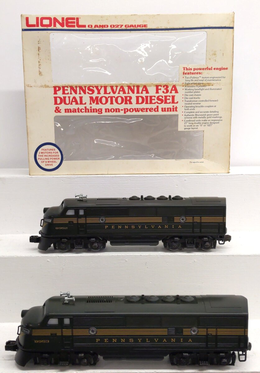 Lionel 6-8952 O Gauge Pennsylvania F-3 AA Diesel Locomotive Set EX/Box
