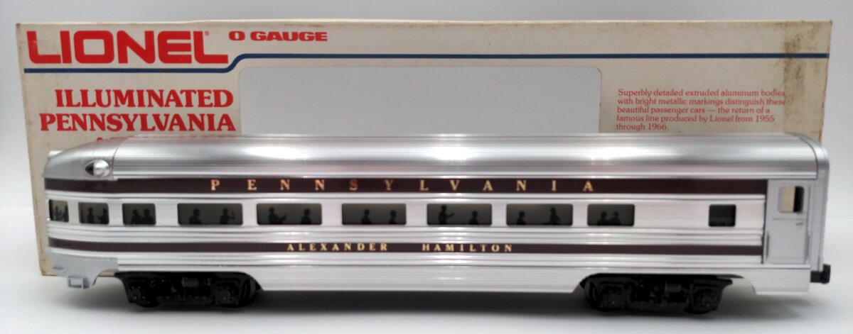 Lionel 6-9574 O Gauge Pennsylvania "Alexander Hamilton" Aluminum Observation Car EX/Box