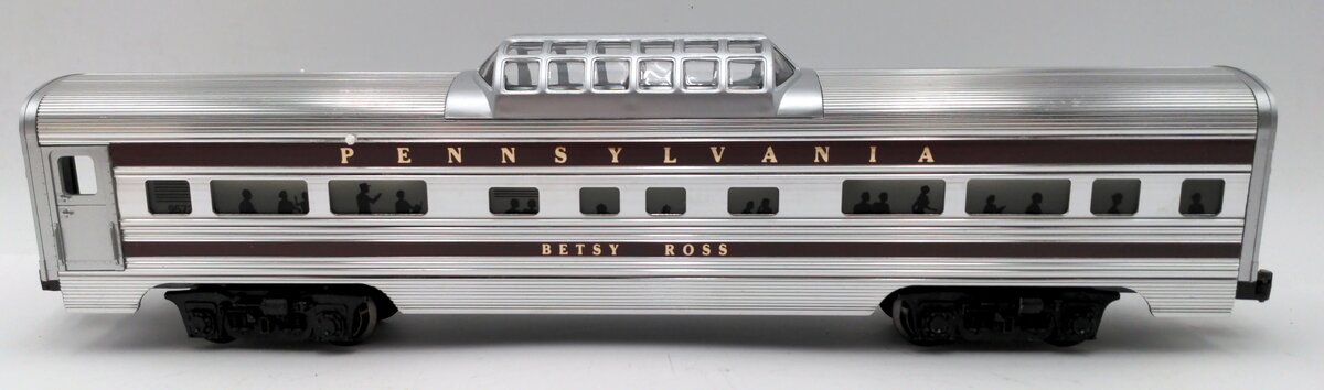 Lionel 6-9573 O Pennsylvania RR "Betsy Ross" Aluminum Vista Dome Passenger Car EX/Box