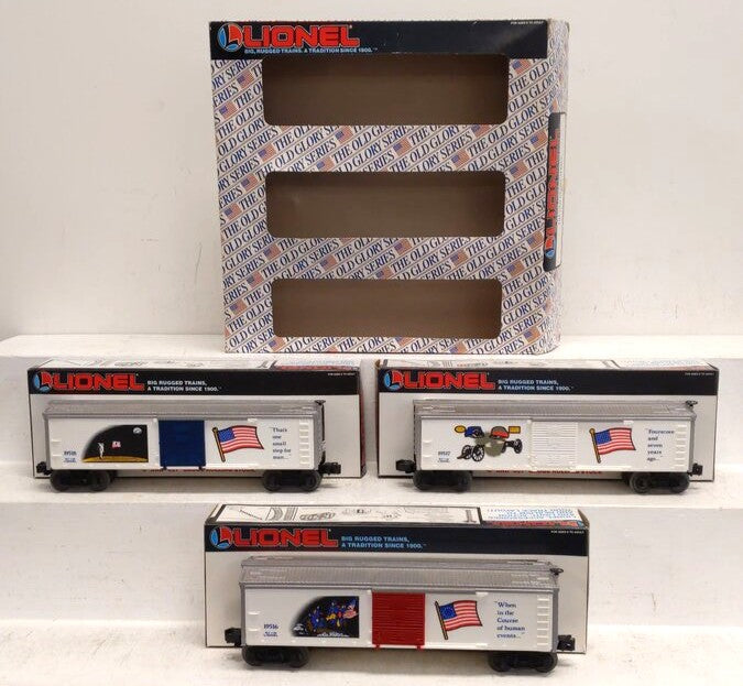 Lionel 6-19599 O Gauge Old Glory Series Boxcar Set (Set of 3) LN/Box