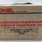 Lionel 6-9575 O Gauge Pennsylvania "Thomas A. Edison" Aluminum Passenger Car EX/Box