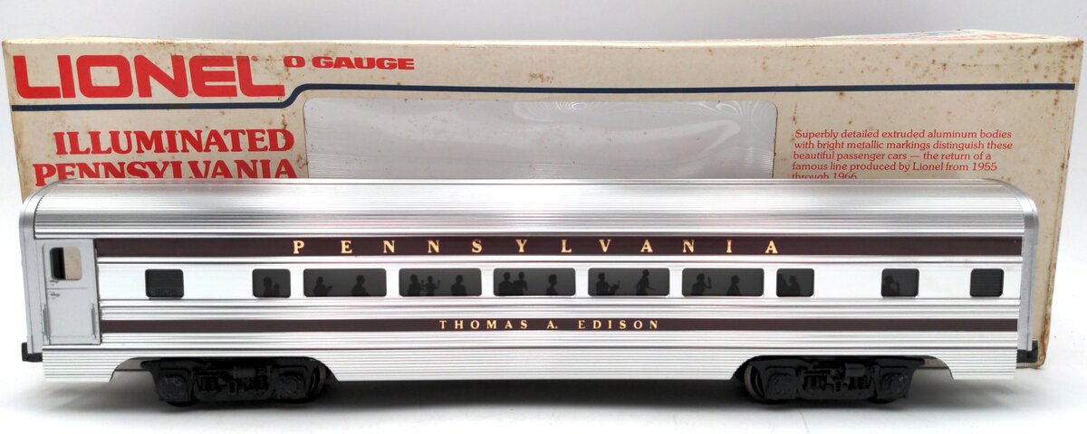 Lionel 6-9575 O Gauge Pennsylvania "Thomas A. Edison" Aluminum Passenger Car EX/Box
