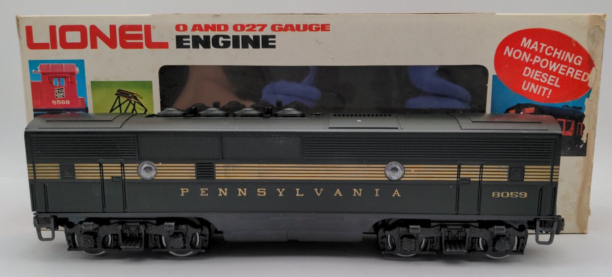 Lionel 6-8059 Pennsylvania Green F3 B-Unit Non-Powered Diesel Engine #8059 EX/Box