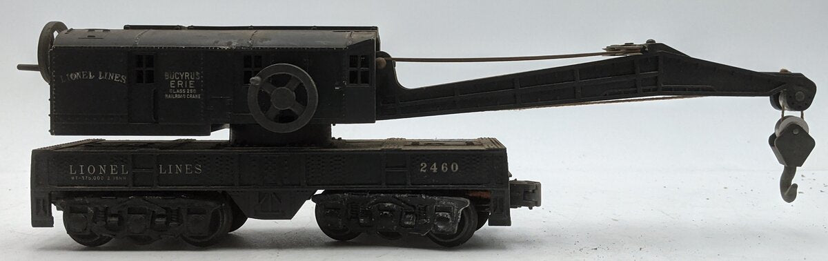 Lionel 2460 Vintage O Lionel Lines Bucyrus Erie Crane Car w/6 Wheel Trucks VG