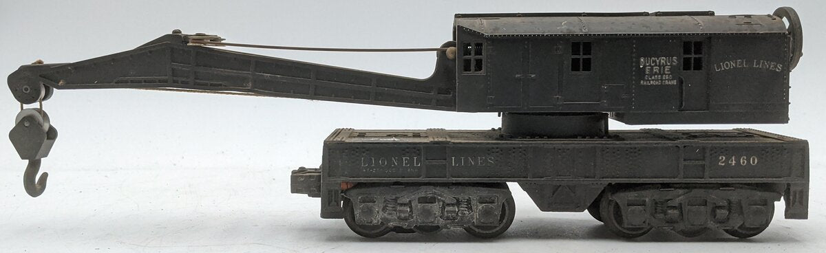 Lionel 2460 Vintage O Lionel Lines Bucyrus Erie Crane Car w/6 Wheel Trucks VG