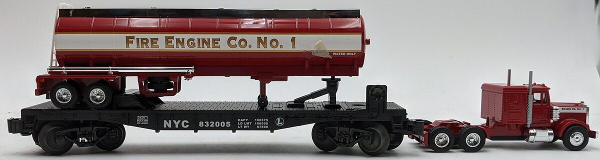 Lionel 6-52371 O Gauge NYC Flatcar w/St. Louis Fire Engine Co. No.1 NIB