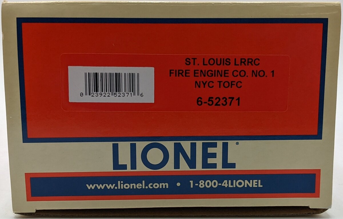 Lionel 6-52371 O Gauge NYC Flatcar w/St. Louis Fire Engine Co. No.1 NIB