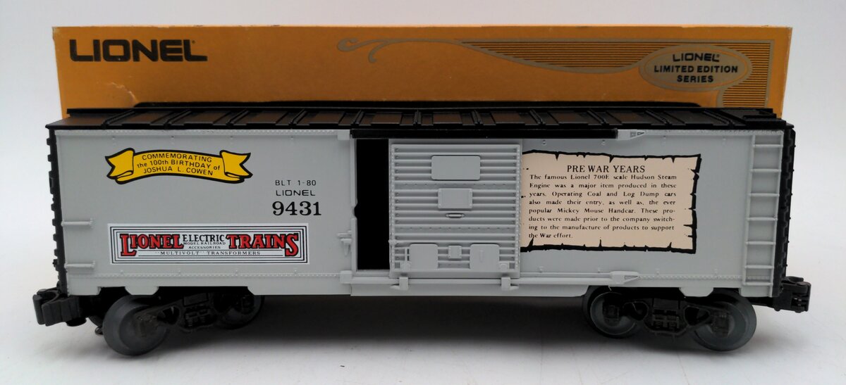 Lionel 6-9431 O Gauge Joshua Lionel Cowen The Prewar Years Boxcar EX/Box
