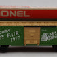 Lionel 6-7807 O 1977 Toy Fair Boxcar LN/Box