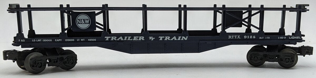 Lionel 6-9125 O Gauge N&W Trailer Train 2-Tier Auto Carrier VG