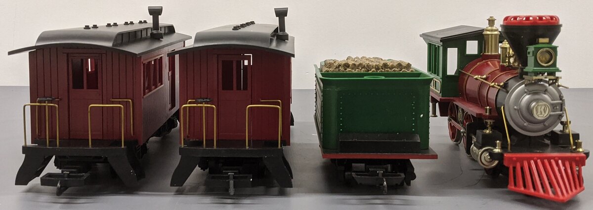 Kalamazoo 18601-2 G Scale Train Set Engine 4-4-0 MCRR Mountain Central Railroad NIB