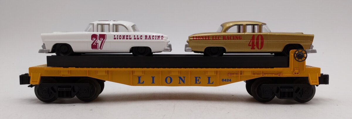 Lionel 6-19423 O Gauge Lionel Circle-L Racing Flatcar with Stock Car Load #6424 LN/Box