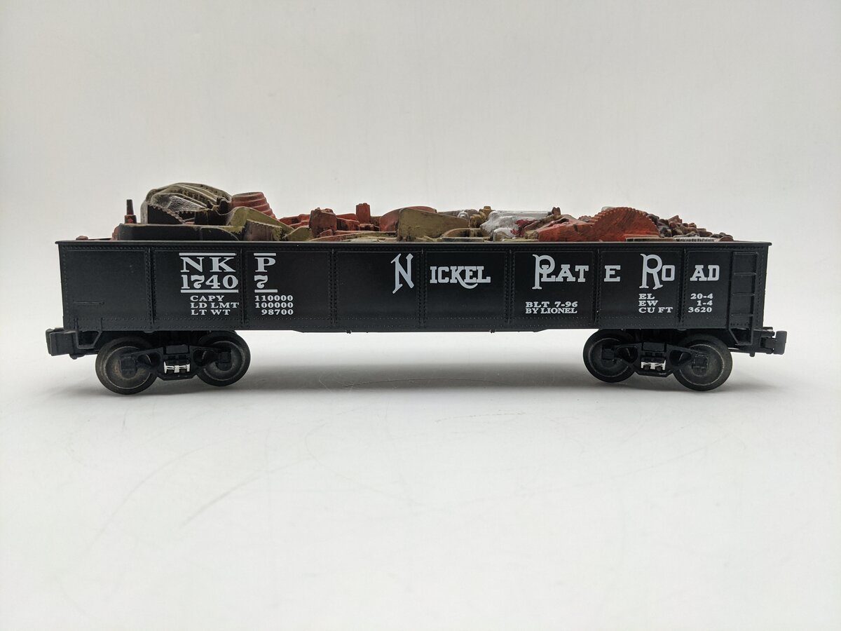 Lionel 6-17407 O Gauge Nickel Plate Road Gondola #17407 w/ Scrap Load EX