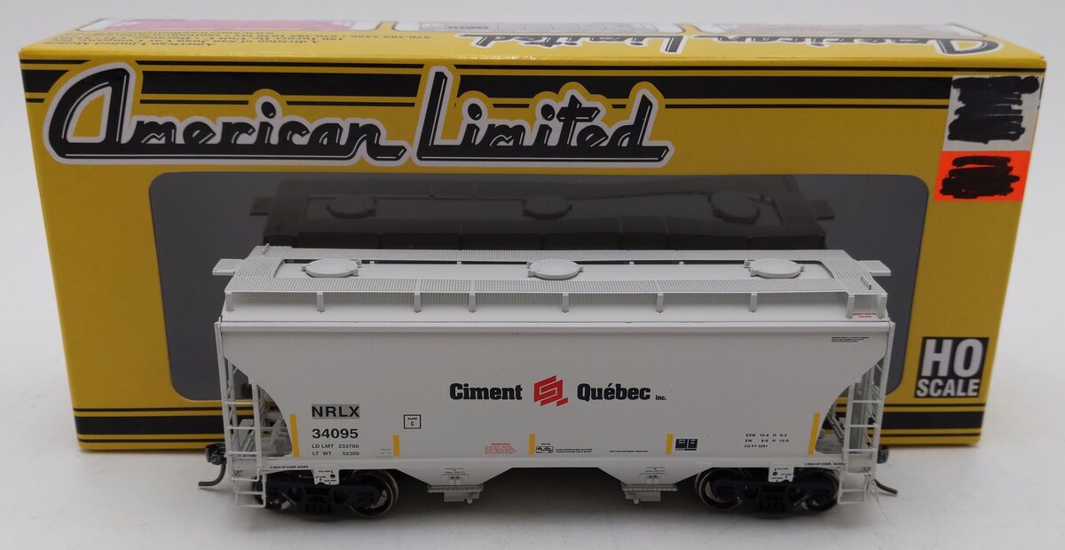 American Limited Models 1087 HO NRLX Ciment Québec 2-Bay Covered Hopper #34095 LN/Box