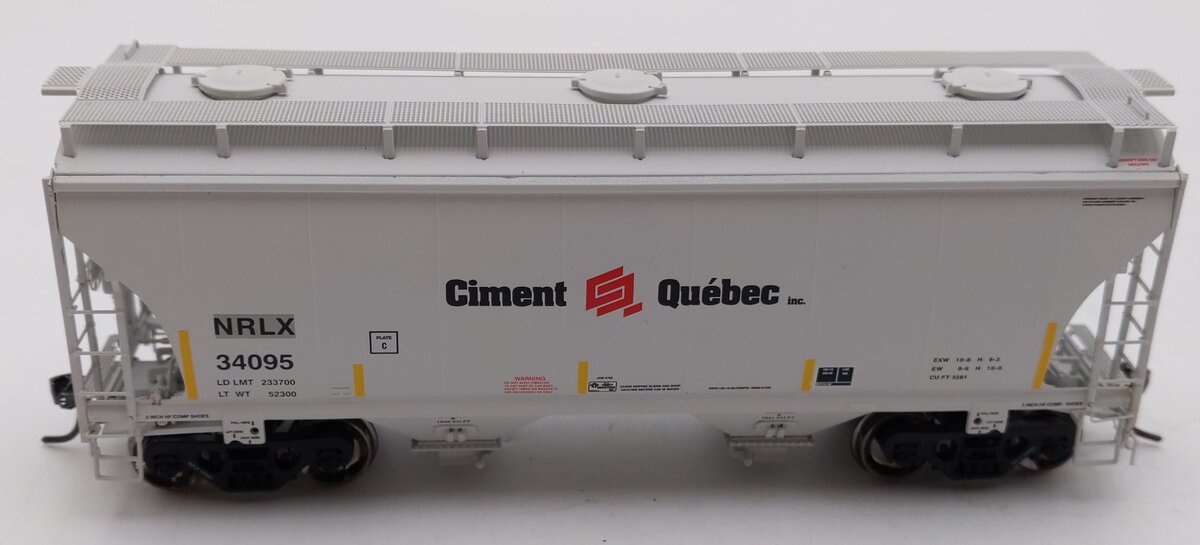 American Limited Models 1087 HO NRLX Ciment Québec 2-Bay Covered Hopper #34095 LN/Box