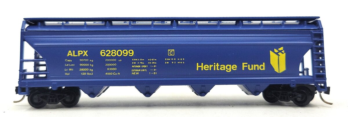 Model Power 3482 N Scale Alberta Government 51' Cylindrical Hopper #628099 LN/Box
