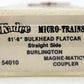 Micro-Trains 05400010 N Burlington Northern 61' Bulkhead Flatcar #621534 LN/Box