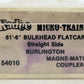 Micro-Trains 05400010 N Burlington Northern 61' Bulkhead Flatcar #621353 EX/Box