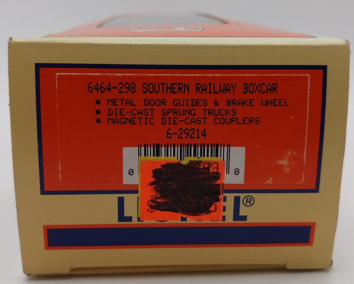 Lionel 6-29214 O Gauge Southern Railway Boxcar #6464-298 EX/Box