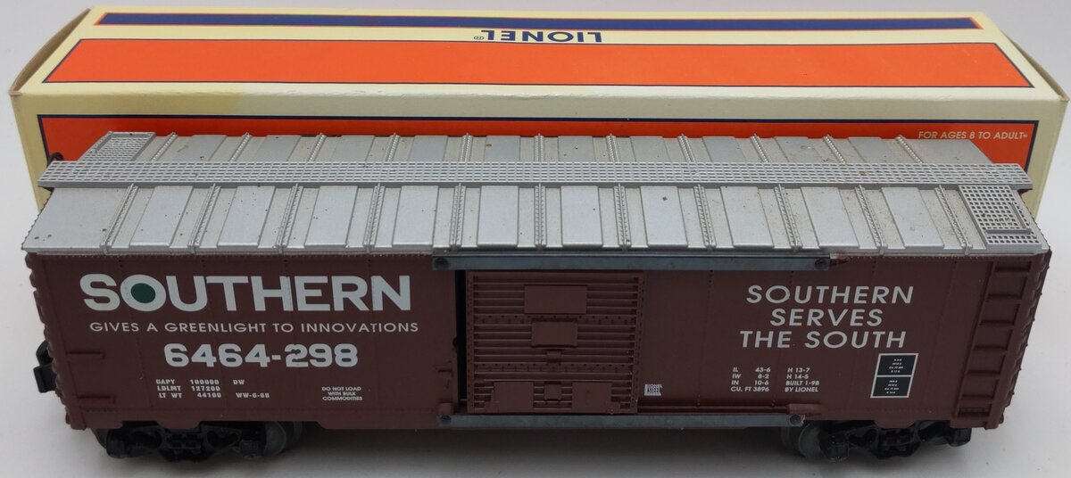 Lionel 6-29214 O Gauge Southern Railway Boxcar #6464-298 EX/Box