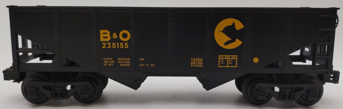 Lionel 6-16456 O Gauge Chessie B&O 2-Bay Hopper #235155 EX/Box