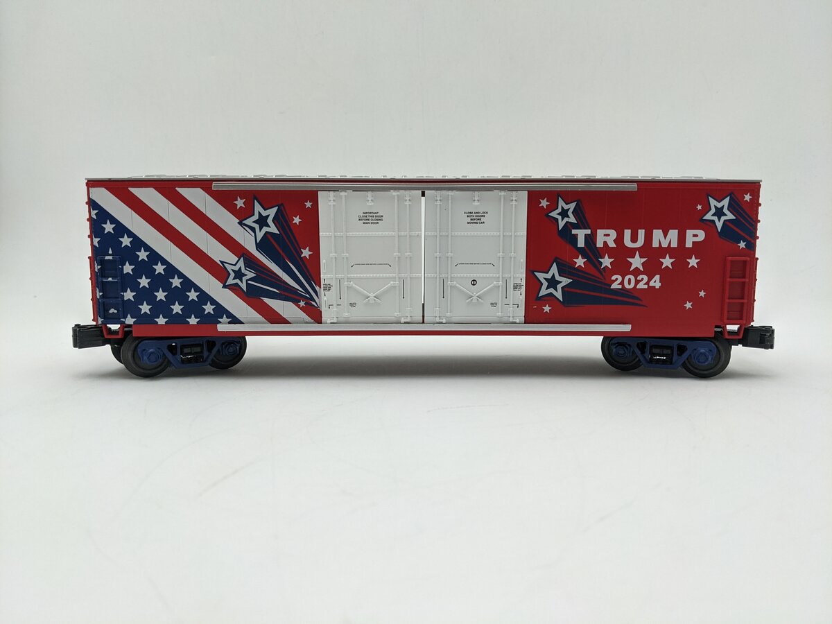 MTH 30-71049 O Donald J. Trump 50' Double Plug Door Boxcar #2024 EX