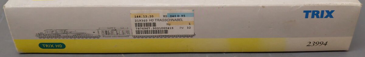 Trix 23994 HO Scale Extreme Load Car (Tragschabelwagen) EX/Box