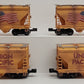 Menards 275-9239 O Gauge Union Pacific Weathered Center-Flow Hoppers (Set of 4) EX