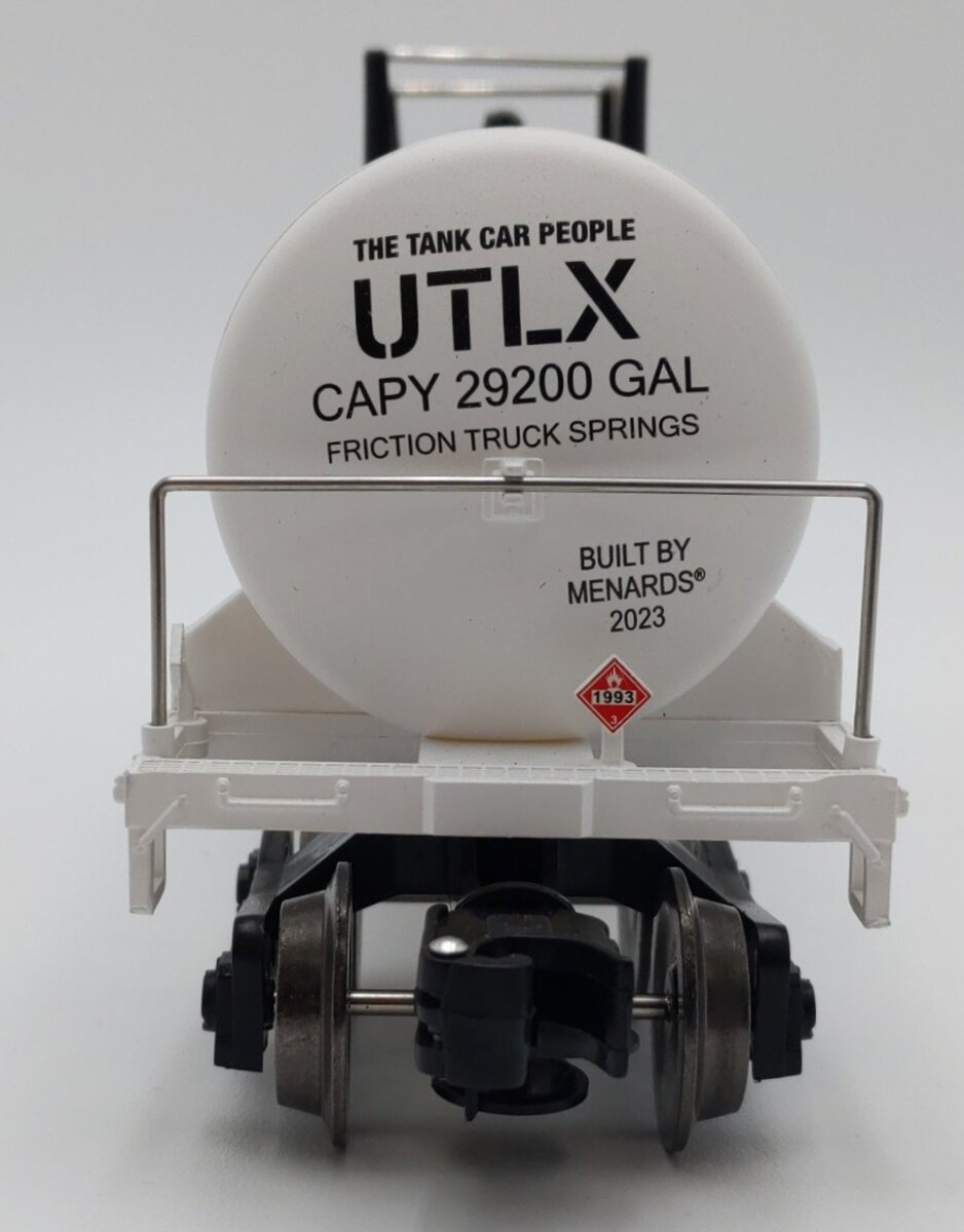 Menards 275-9218 O Gauge UTLX (White) Modern Tank Car #4073 EX