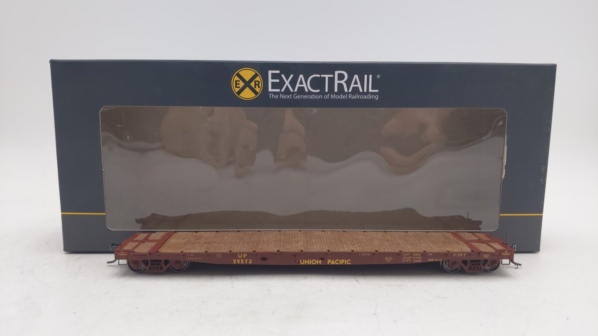 ExactRail EP-81301-6 HO Scale Union Pacific Flat Car #59572 EX/Box