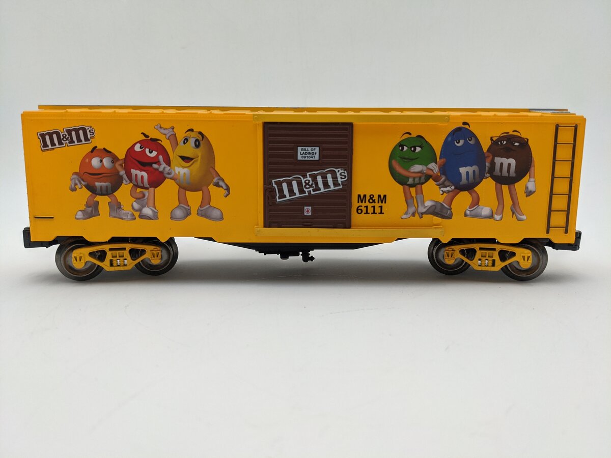 Menards 279-4593 O-Gauge M&M's Boxcar (Yellow) #6111 (3-Rail) EX